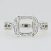 Sterling Silver Semi Mount Ring Setting Emerald OCT 10X8mm Split Shank - Syzjewelry